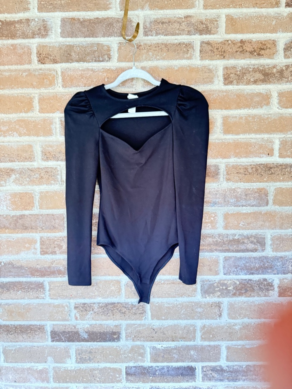 H&M Black Long Sleeve Cutout Bodysuit